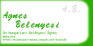 agnes belenyesi business card
